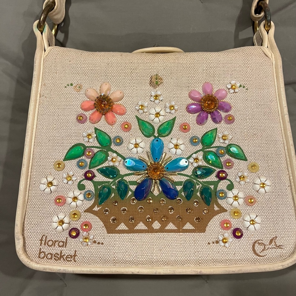 Vintage Enid Collin’s Floral Basket purse